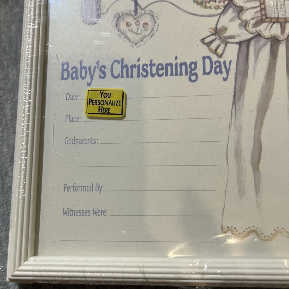 Personalize Christening Day‎ Keepsake Frame 8x10 Vintage 1992 Figi Graphics New